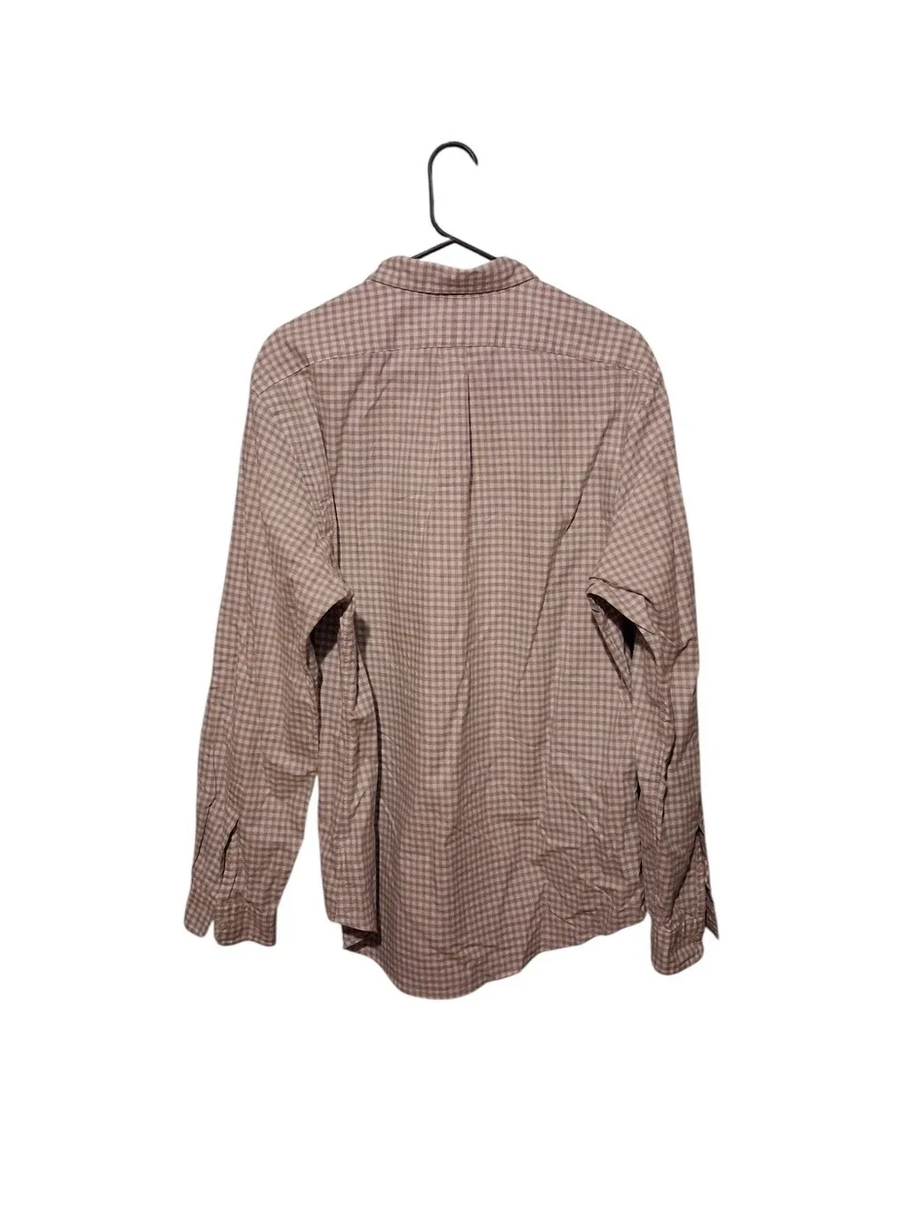 Polo Ralph Lauren Shirt Mens XL Grey Gingham Slim Fit Button Oxford Flesh Pony